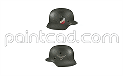 Vector illustration of Nazi helmet from World War II used by ground staff of German air forces. They were easily recognizable by the "eagle with wings spread" on left side of helmet. On right side have a tricolour national coat colored in black, white and red. An artistic illustration suitable for historical purposes - research materials, education, documentaries books, and museums.